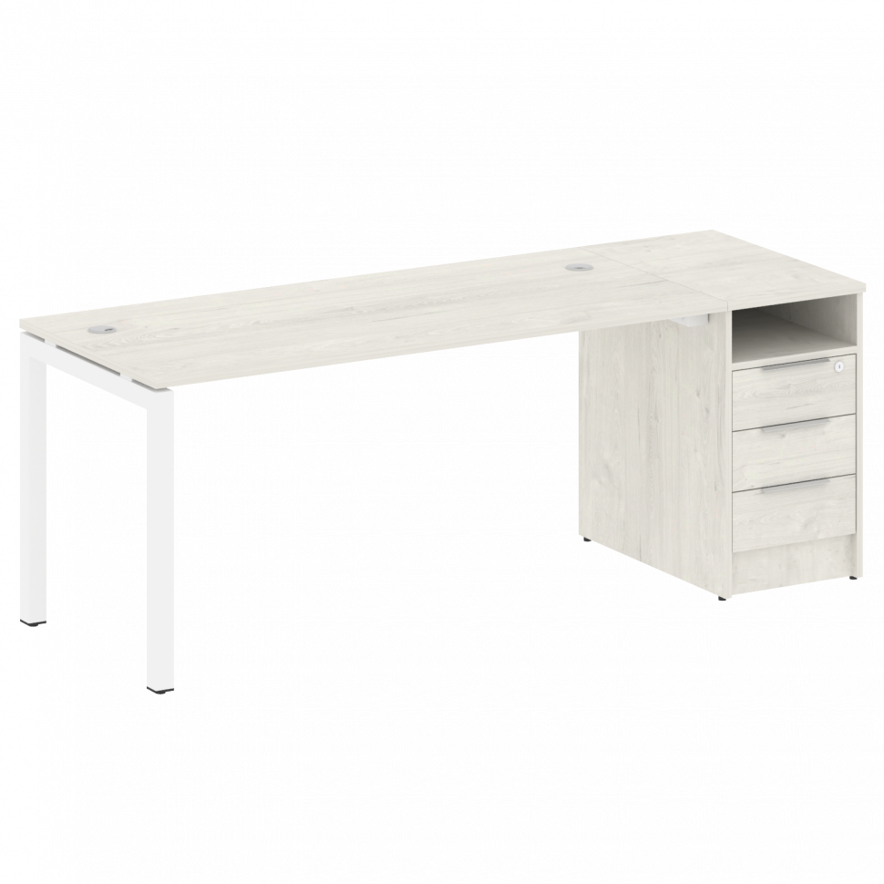 Metal System Quattro Рабочая станция с тумбой на П-образном м/к 50БП.РС-СТП-1.4 Дуб Наварра/Металл Б Metal System Quattro Рабочая станция с тумбой на П-образном м/к 50БП.РС-СТП-1.4 Дуб Наварра/Металл Б