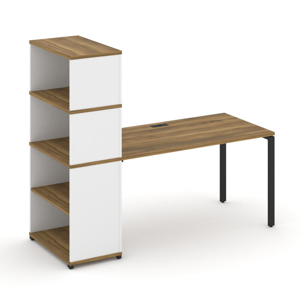 Concept Стол рабочий с опорным стеллажом с надставкой выс. CN.SP-215 Сандал Янтарный/Белый Бриллиант Concept Стол рабочий с опорным стеллажом с надставкой выс. CN.SP-215 Сандал Янтарный/Белый Бриллиант