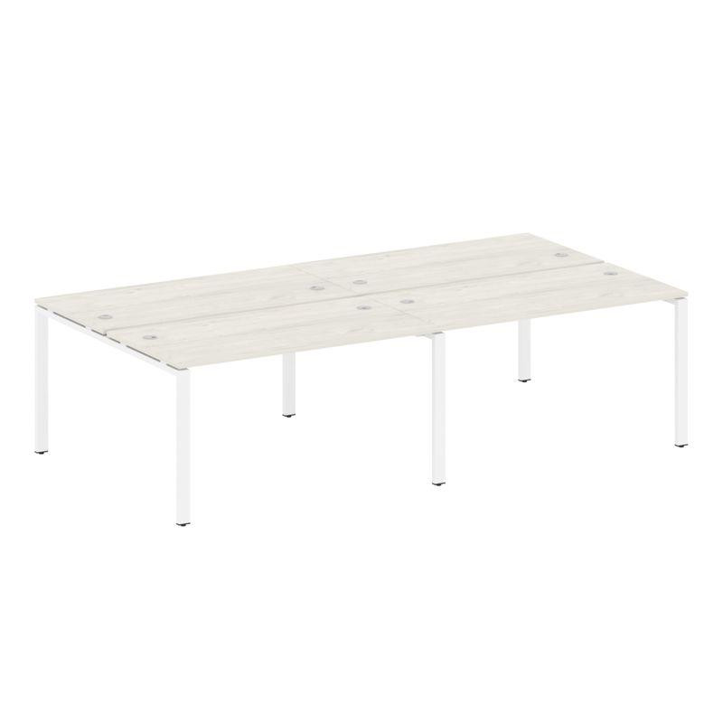 Metal System Рабочая станция на 4 места на П-образном м/к БП.СМ-4.3 Дуб Наварра/Металл Белый 2800*14 Metal System Рабочая станция на 4 места на П-образном м/к БП.СМ-4.3 Дуб Наварра/Металл Белый 2800*14