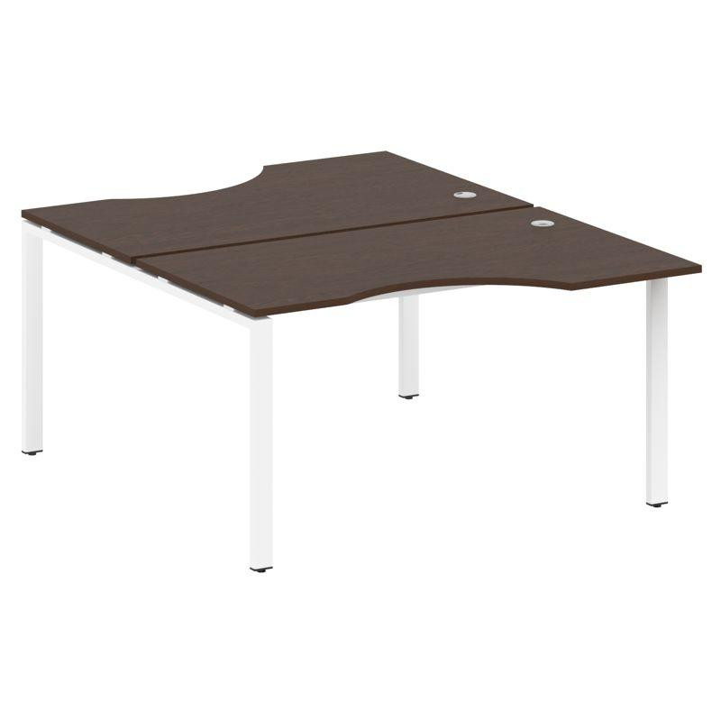 Metal System Рабочая станция криволинейная на П-образном м/к БП.РАС-СА-2.2 Венге Цаво/Металл Белый 1