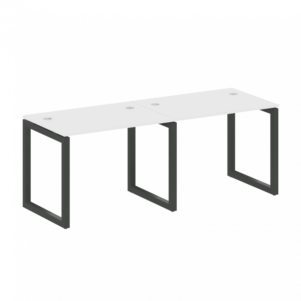 Metal System Quattro Рабочая станция на 2 места на О-образном м/к 50БО.СМ-2.1 Белый/Металл Антрацит