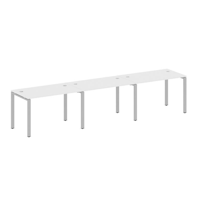 Metal System Рабочая станция на 3 места на П-образном м/к БП.СМ-3.2 Белый/Металл Серый 3600*720*750