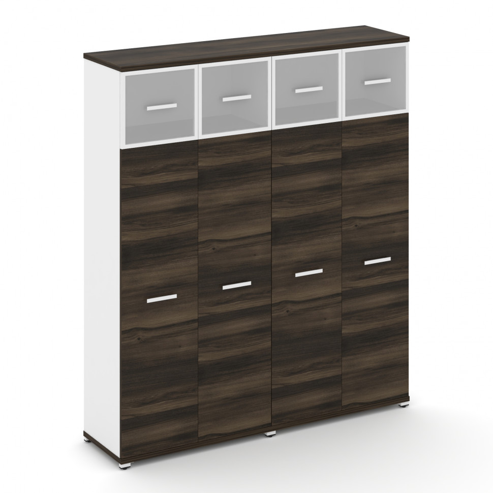 Concept Шкаф 2 широкие секции, 5 ниш CN.STS-527 RMW W Дуб Мали/Белый Бриллиант/Металл Белый/Сатин 16