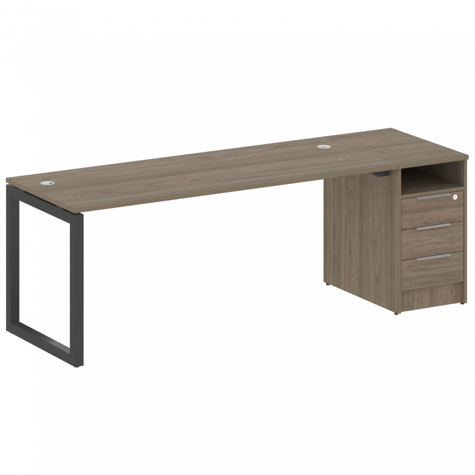 Metal System Quattro Рабочая станция с тумбой на О-образном м/к 50БО.РС-СТП-1.5 Вяз Благородный/Мета Metal System Quattro Рабочая станция с тумбой на О-образном м/к 50БО.РС-СТП-1.5 Вяз Благородный/Мета