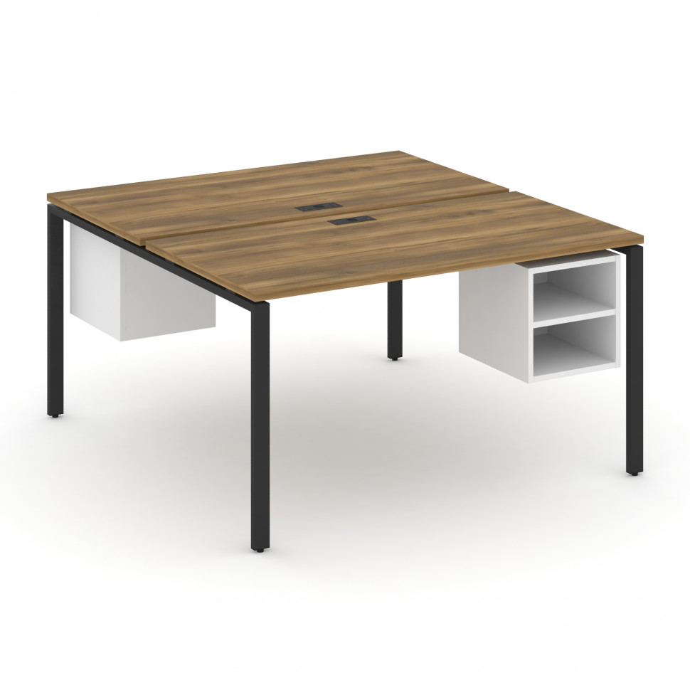 Concept Рабочая станция 2 сторонняя с подвесными тумбами на 2 места CN.DRS-107 Сандал Янтарный/Белый