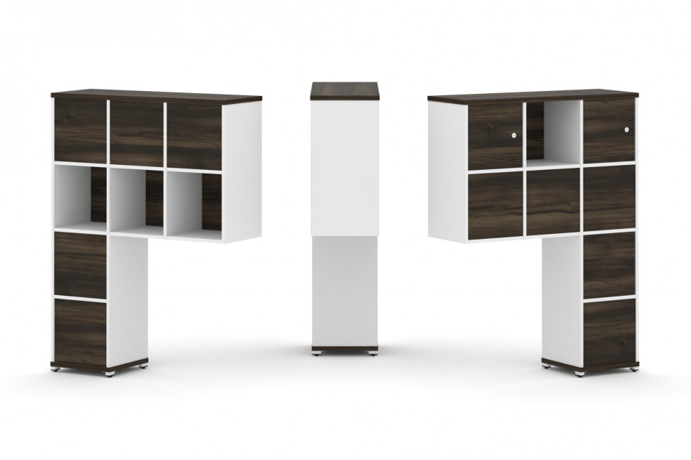 Concept Надставка высокая CN.DNV-007 Дуб Мали/Белый Бриллиант/Металл Белый 1099*350*1486