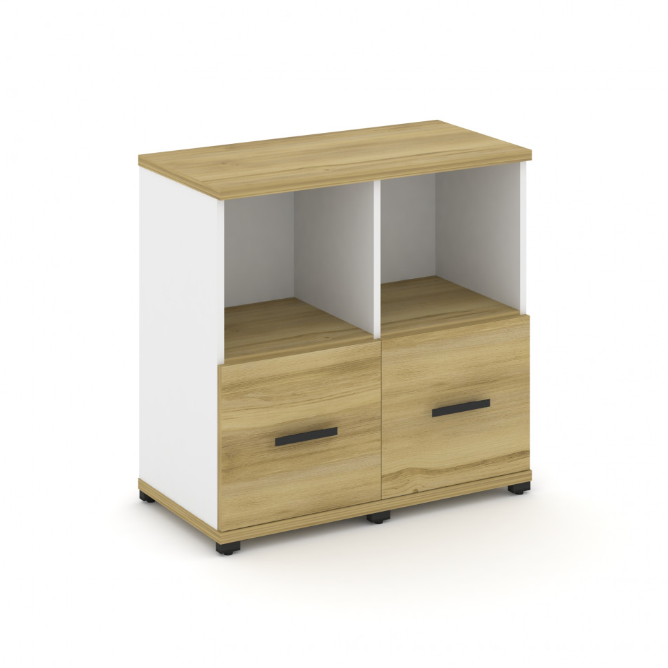 Concept Шкаф 2 узкие секции, 2 ниши CN.STU-221 B Дуб Винченцо/Белый Бриллиант/Металл Черный 836*420*