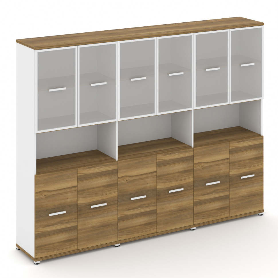 Concept Шкаф 3 широкие секции, 5 ниш CN.STS-533 RMW W Сандал Янтарный/Белый Бриллиант/Металл Белый/С