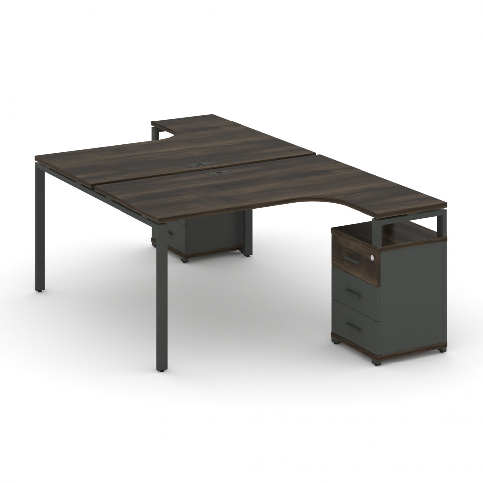 Concept Рабочая станция с 2 опорными тумбами CN.DSA-306 A Дуб Мали/Антрацит/Металл Антрацит 1580*240