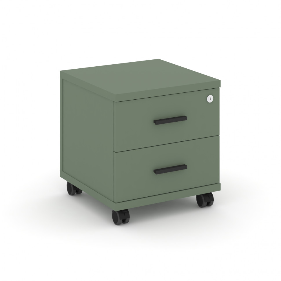 Concept Тумба мобильная 2 ящ. CN.TUM-001 B Кобо/Металл Черный 420*420*448