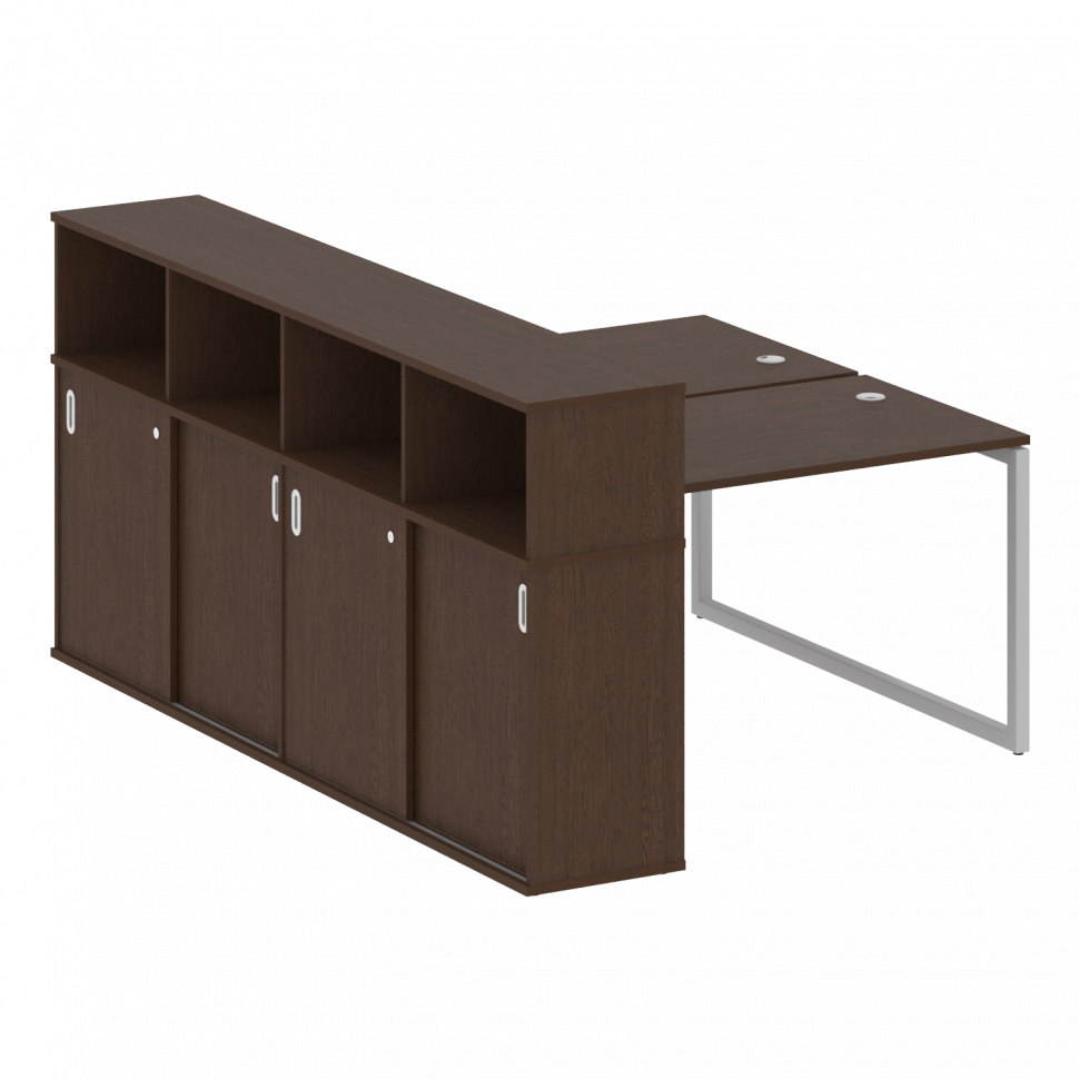 Metal System Quattro Рабочая станция с шкафом-купе на О-образном м/к 40БО.РС-СШК-4.2 Т Венге Цаво/Ме Metal System Quattro Рабочая станция с шкафом-купе на О-образном м/к 40БО.РС-СШК-4.2 Т Венге Цаво/Ме