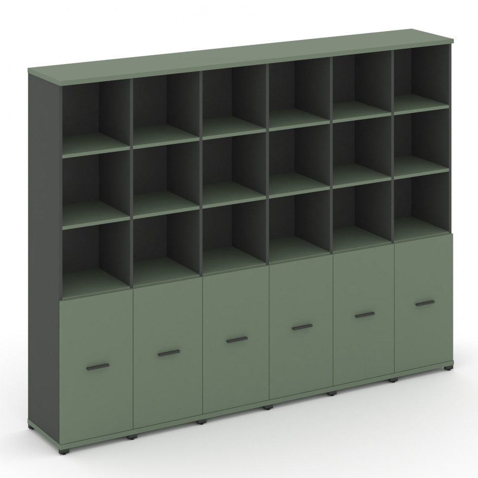 Concept Шкаф 6 узких секций, 5 ниш CN.STU-561 A Кобо/Антрацит/Металл Антрацит 2500*420*1922