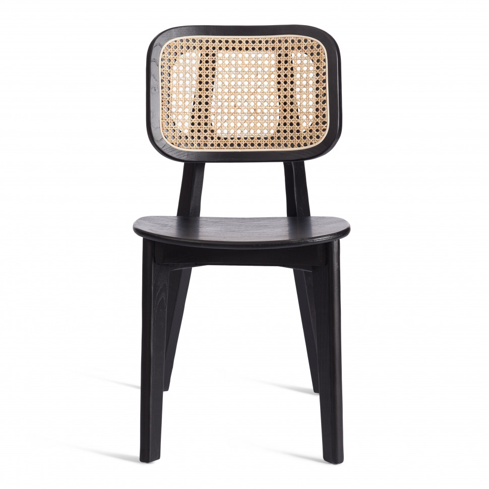 Стул ODIN дерево вяз/ротанг, черный, 42х45х78 см