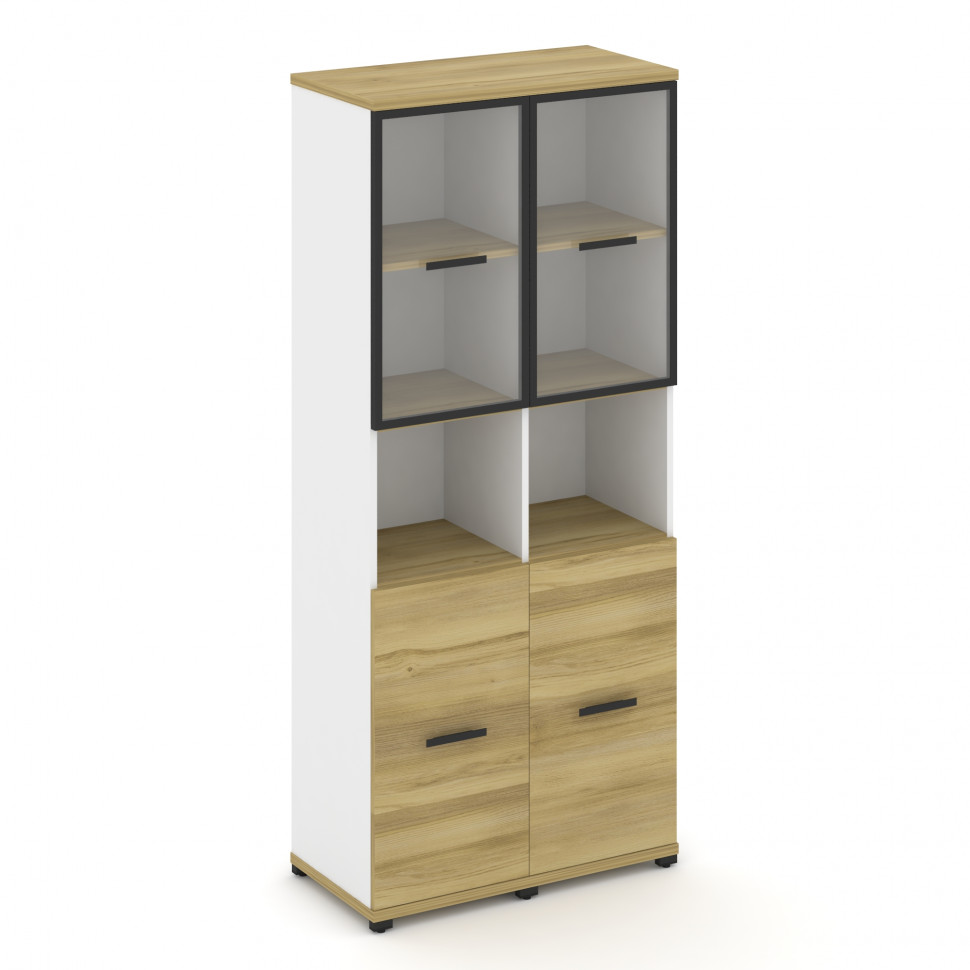Concept Шкаф 2 узкие секции, 5 ниш CN.STU-523 RPB B Дуб Винченцо/Белый Бриллиант/Металл Черный/Прозр Concept Шкаф 2 узкие секции, 5 ниш CN.STU-523 RPB B Дуб Винченцо/Белый Бриллиант/Металл Черный/Прозр