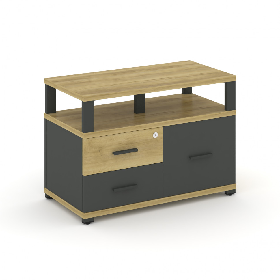 Concept Тумба приставная широкая 2 ящ.+1 распаш. фасад с надставкой широкой CN.TSP-006 A Дуб Винченц Concept Тумба приставная широкая 2 ящ.+1 распаш. фасад с надставкой широкой CN.TSP-006 A Дуб Винченц