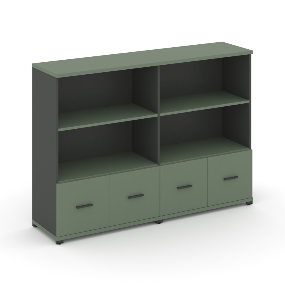 Concept Шкаф 2 широкие секции, 3 ниши CN.STS-321 A Кобо/Антрацит/Металл Антрацит 1668*420*1186