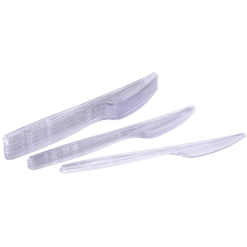 Нож одноразовый 180мм прозрачный, Комус, ПС, 50шт/уп