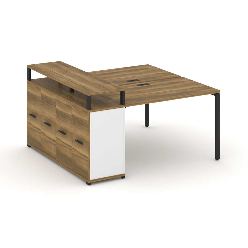 Concept Рабочая станция с опорным распаш. шкафом с верх. горизонтом  CN.DRS-222 B Сандал Янтарный/Бе