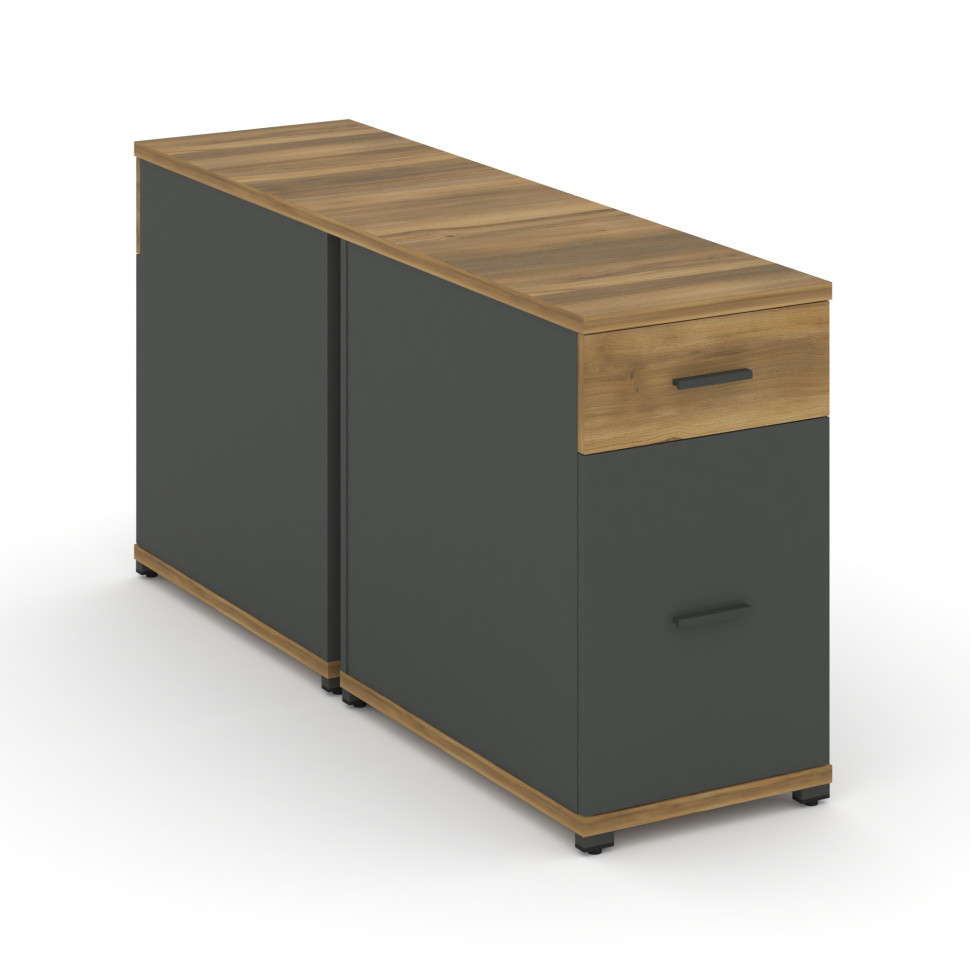 Concept Тумба двухсторонняя опорная/приставная 1 ящ.+1 распаш. фасад CN.DTGO-005 A Сандал Янтарный/А