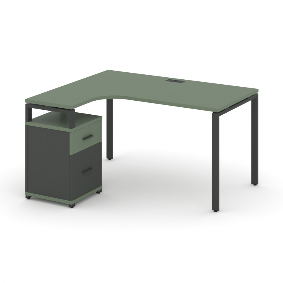 Concept Стол эргономичный с опорной тумбой CN.SA-308(L) A Кобо/Антрацит/Металл Антрацит 1580*1180/15 Concept Стол эргономичный с опорной тумбой CN.SA-308(L) A Кобо/Антрацит/Металл Антрацит 1580*1180/15