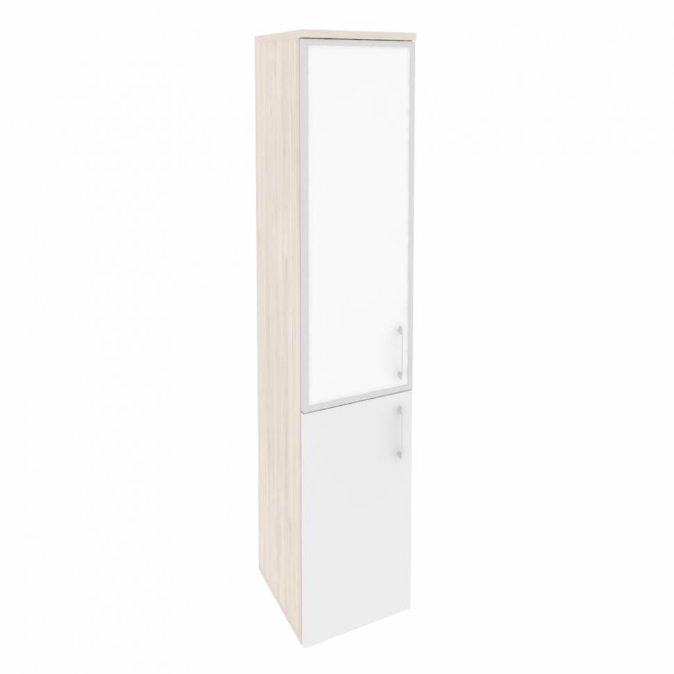 Onix Шкаф высокий узкий левый O.SU-1.2 R (L) white Денвер Светлый/Белый Бриллиант/Стекло White 400*4