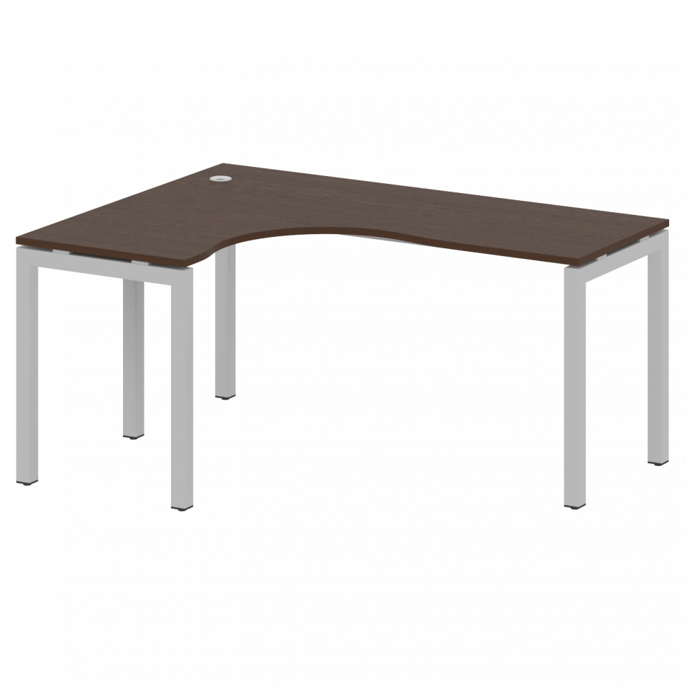Metal System Quattro Стол криволинейный левый на П-образном м/к 50БП.СА-4 (L) Венге Цаво/Металл Серы Metal System Quattro Стол криволинейный левый на П-образном м/к 50БП.СА-4 (L) Венге Цаво/Металл Серы