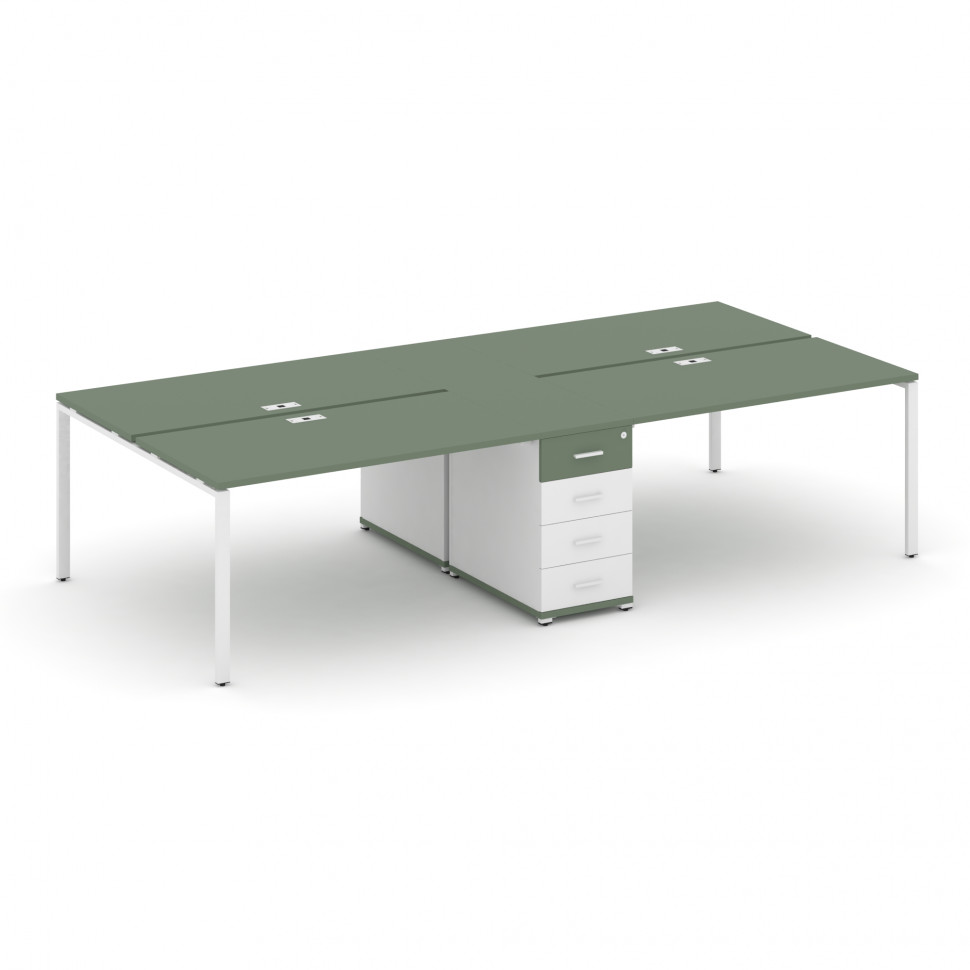 Concept Рабочая станция 4 места с 1 опорной тумбой CN.DRS-417 W Кобо/Белый Бриллиант/Металл Белый 23 Concept Рабочая станция 4 места с 1 опорной тумбой CN.DRS-417 W Кобо/Белый Бриллиант/Металл Белый 23