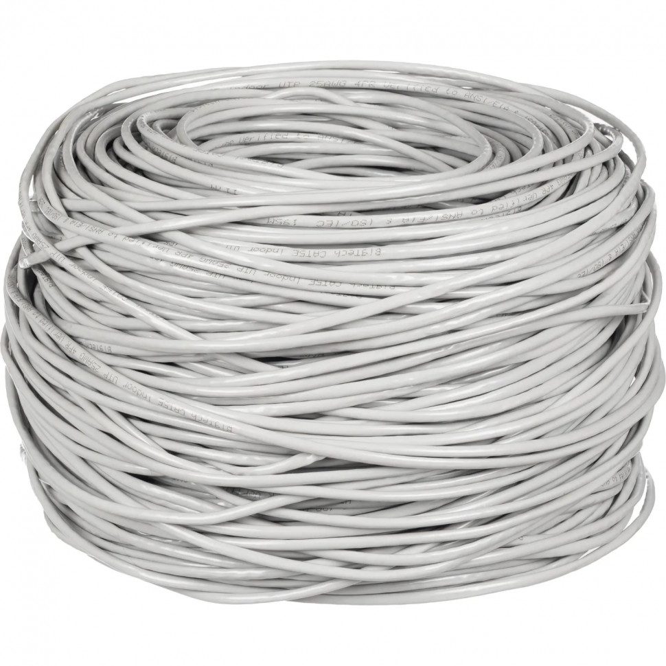 Кабель BigTech BT-CECR-011 CCA UTP 4 пары, кат.5e AWG25 PVC 305м сер