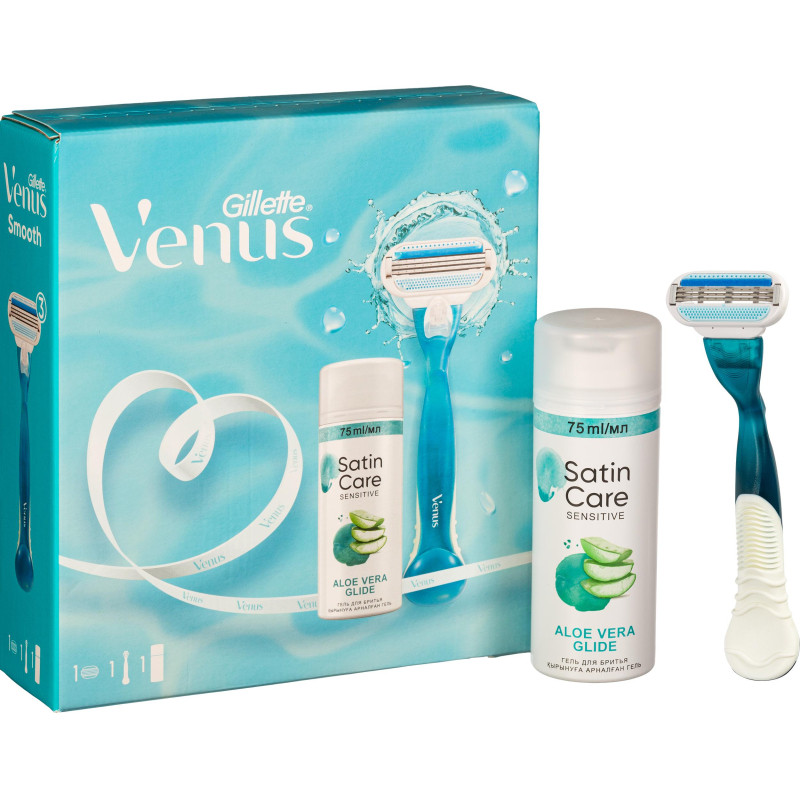 Подарочный набор Gillette Venus бритв Smooth и гел д/бр Satin Care 75мл муж