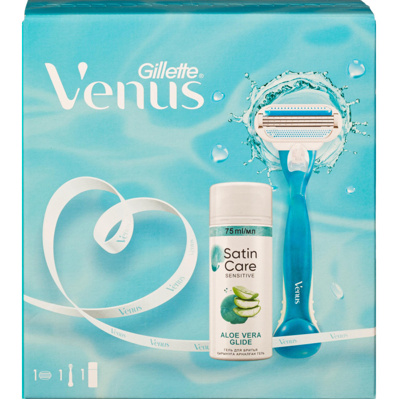 Подарочный набор Gillette Venus бритв Smooth и гел д/бр Satin Care 75мл муж