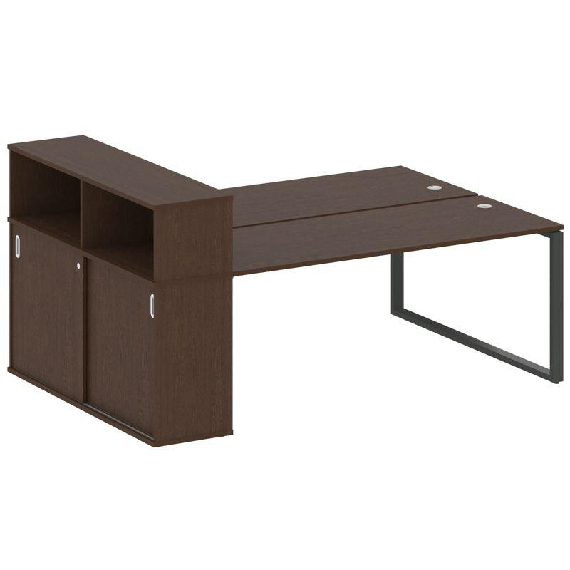 Metal System Рабочая станция с шкафом-купе на О-образном м/к БО.РС-СШК-2.5 Т Венге Цаво/Металл Антра