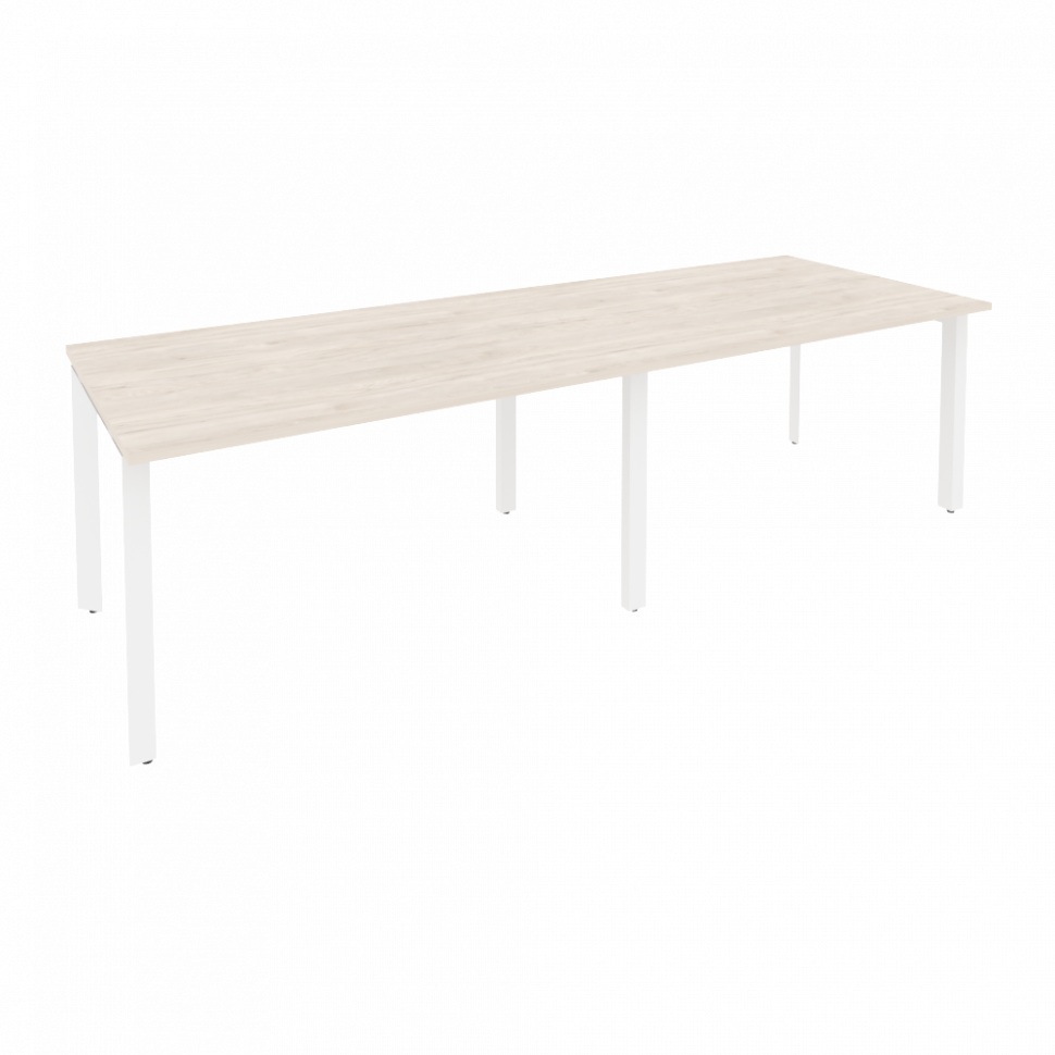 Onix Стол переговорный O.MP-PRG-2.3 Денвер Светлый/Металл Белый 2760*980*750