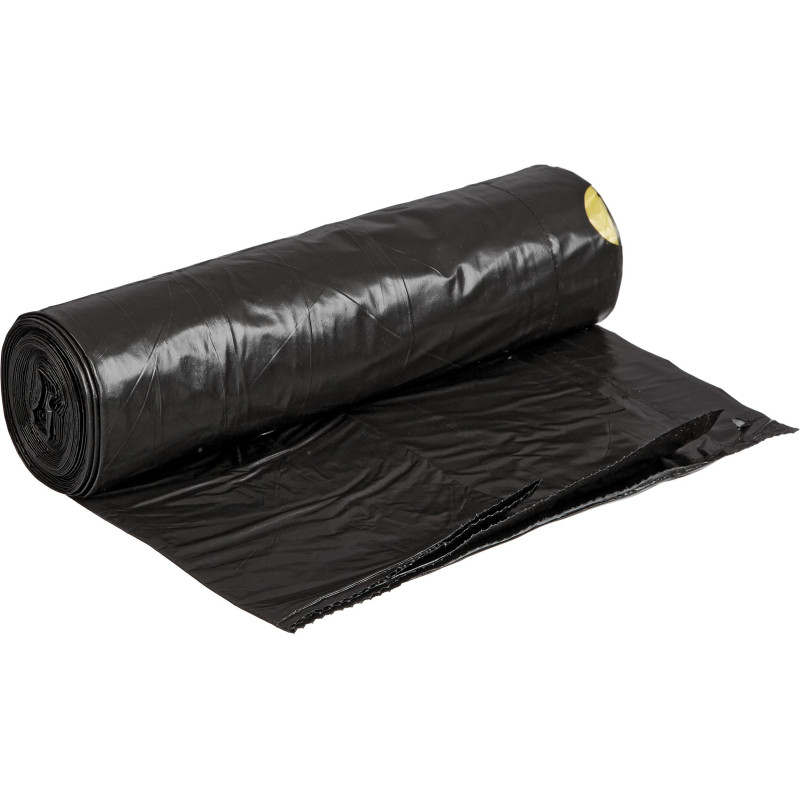 Мешки для мусора ПВД 120л 60мкм 10шт/рул черные 70х90см Комус с завязками