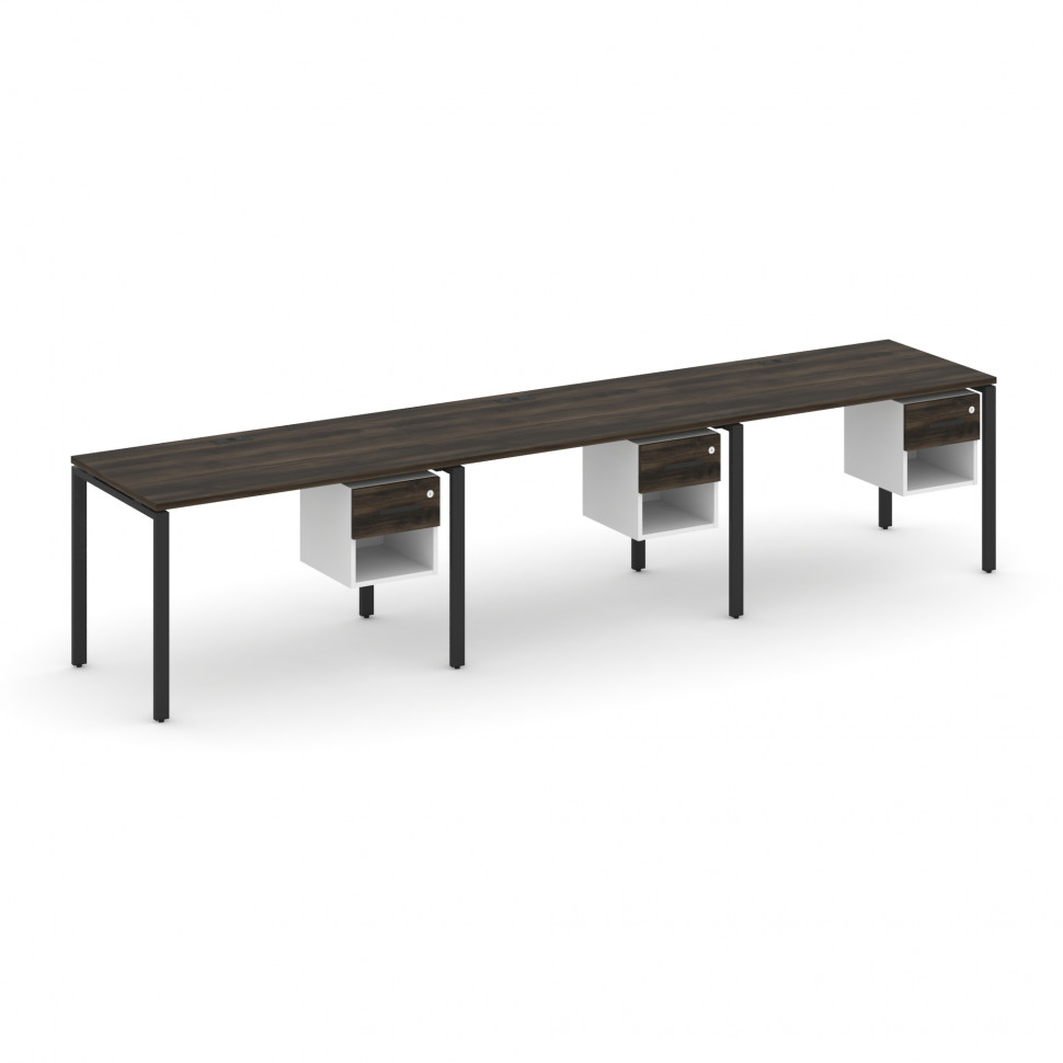 Concept Рабочая станция односторонняя с подвес. тумбами 3 места CN.ORS-138 B Дуб Мали/Белый Бриллиан