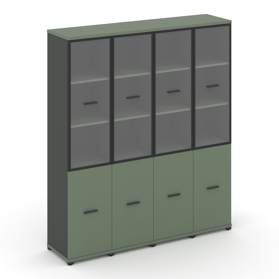 Concept Шкаф 4 узкие секции, 5 ниш CN.STU-542 RPB A Кобо/Антрацит/Металл Антрацит/Прозрачный 1668*42