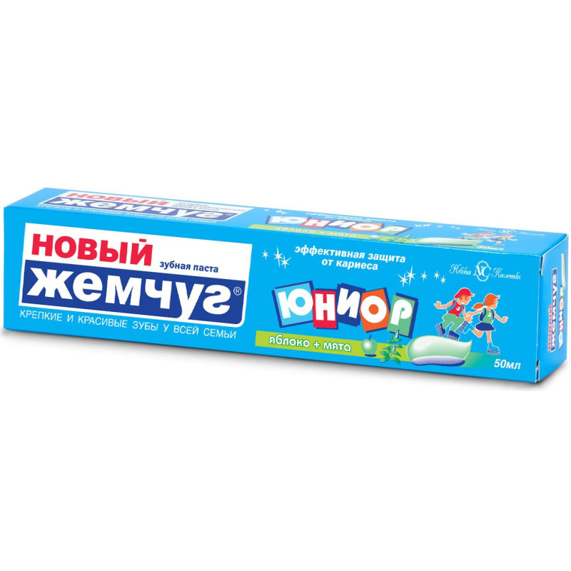 Зубная паста Новый жемчуг Юниор Яблоко и мята 50 мл
