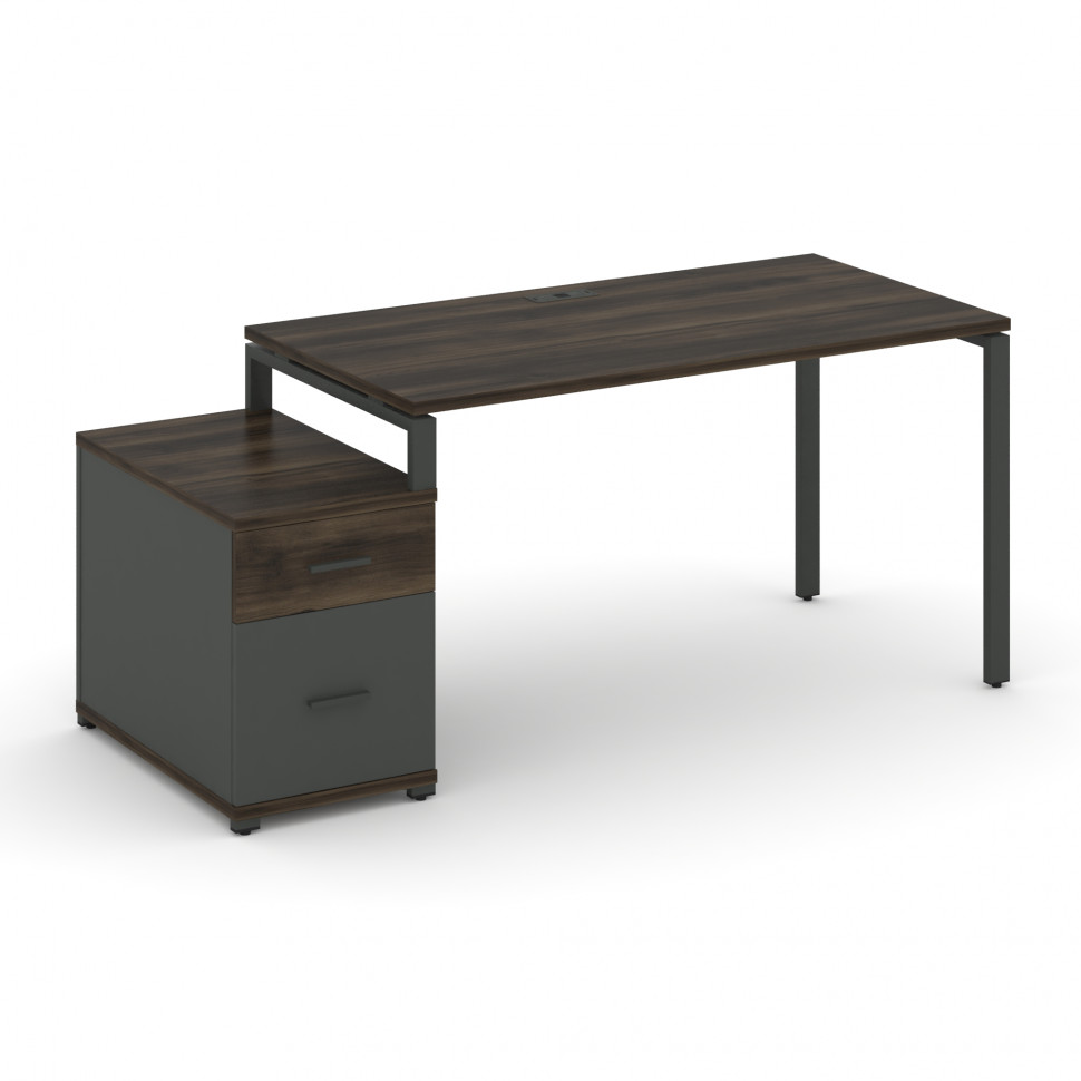 Concept Стол письменный с 1 опорной тумбой CN.SP-305 A Дуб Мали/Антрацит/Металл Антрацит 980/1346*72