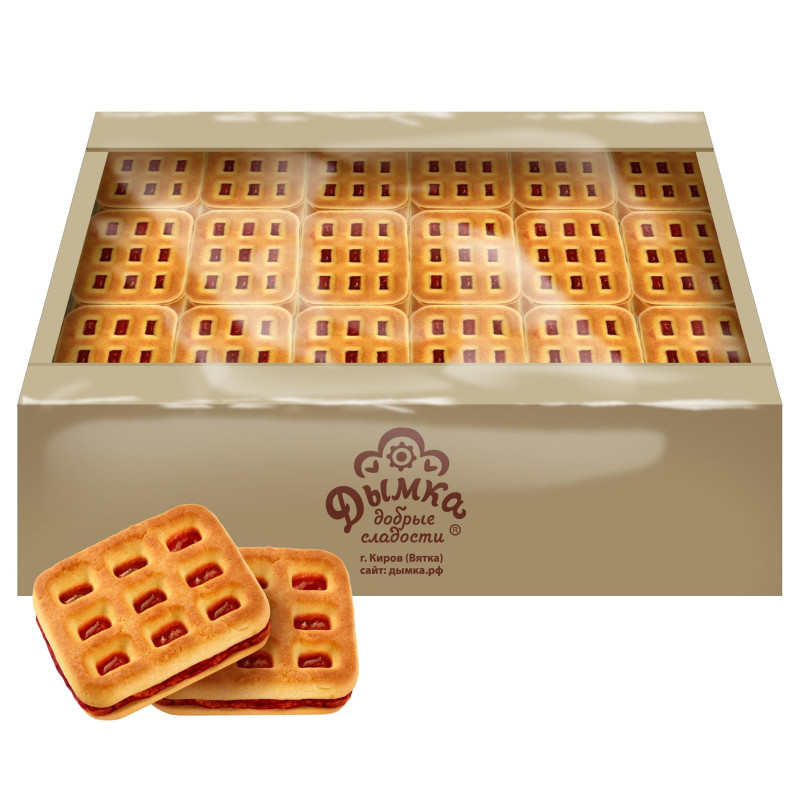 Печенье Дымка Вафелька с клубничной начинкой, 3,8кг