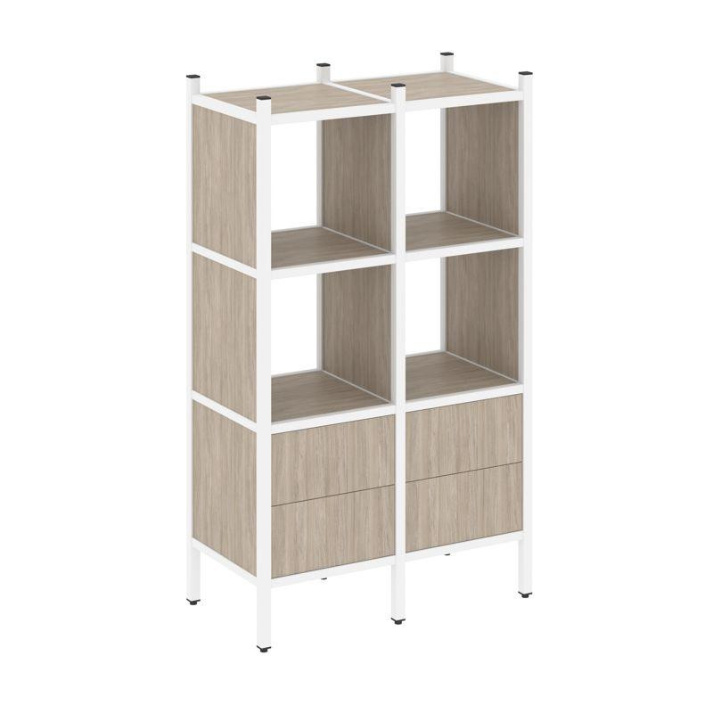 Loft Прямой стеллаж VR.L-03 Дуб Аттик/Металл Белый 862*446*1458 Loft Прямой стеллаж VR.L-03 Дуб Аттик/Металл Белый 862*446*1458