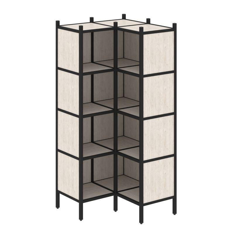 Loft Угловой внутренний стеллаж VR.L-31 Денвер Светлый/Металл Черный 862*862*1869