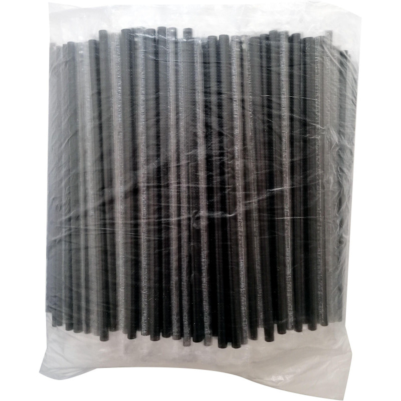 Трубочка для коктейлей 210мм d7мм черн прямые в инд уп, 500шт/уп(112297)