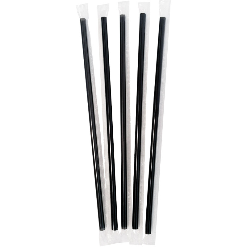 Трубочка для коктейлей 210мм d7мм черн прямые в инд уп, 500шт/уп(112297)