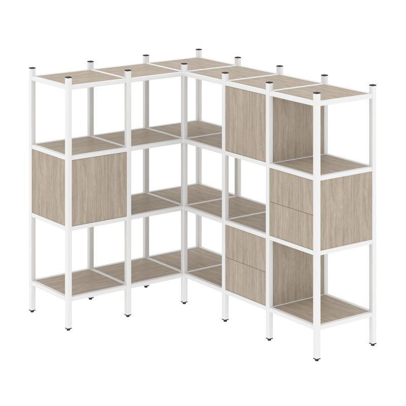 Loft Угловой внутренний стеллаж VR.L-30 Дуб Аттик/Металл Белый 1278*1694*1458