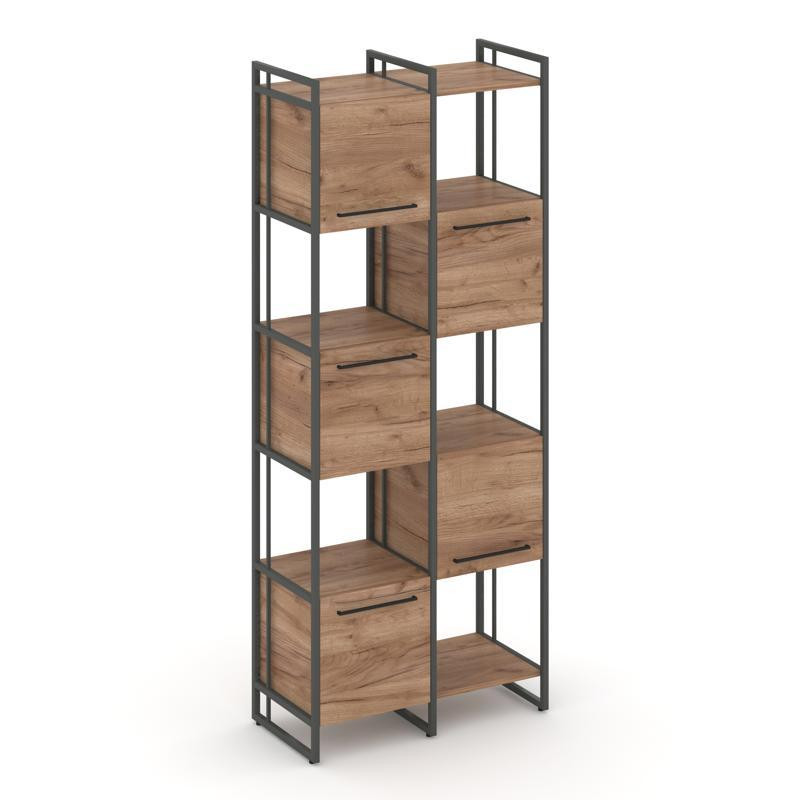 Rift Шкаф комбинированый RF.NS-003 Дуб Табак/Металл Антрацит/Черный Ручки 820*396*2010