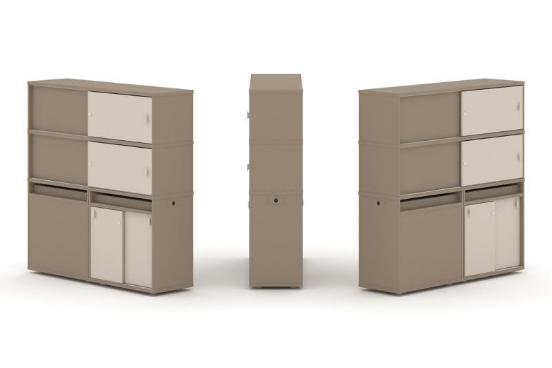 Estetica Набор №26. Тумба двойная+высокая надставка ES.NB.2V-26 Латте/Капучино 1500*410*1520