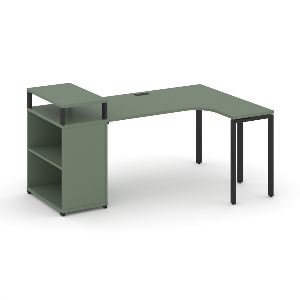 Concept Стол эргономичный с опорным стеллажом с верх. горизонтом CN.SA-204(L) Кобо/Металл Черный 200 Concept Стол эргономичный с опорным стеллажом с верх. горизонтом CN.SA-204(L) Кобо/Металл Черный 200