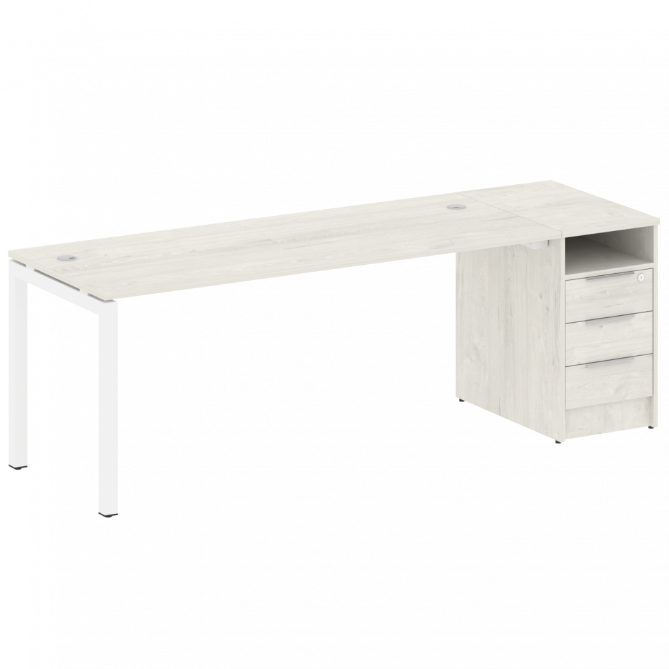 Metal System Quattro Рабочая станция с тумбой на П-образном м/к 50БП.РС-СТП-1.5 Дуб Наварра/Металл Б Metal System Quattro Рабочая станция с тумбой на П-образном м/к 50БП.РС-СТП-1.5 Дуб Наварра/Металл Б