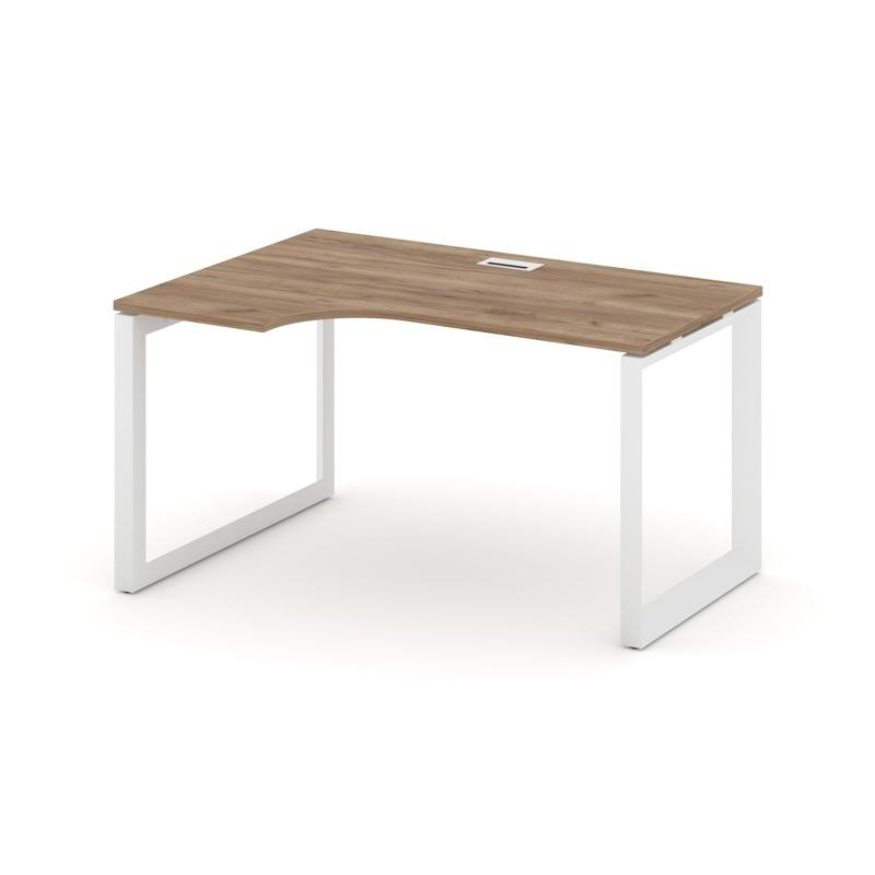 Style Project Стол рабочий эргономичный SN-59O.SPA-002(L) Дуб Табак/Металл Белый/Белый Заглушка 1580