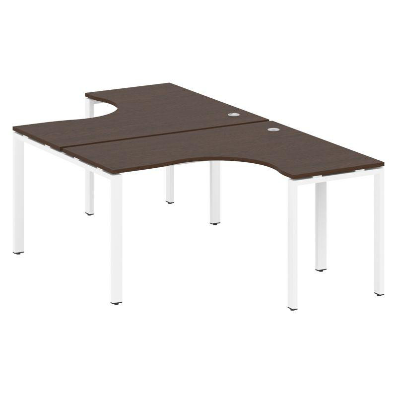 Metal System Рабочая станция криволинейная на П-образном м/к БП.РАС-СА-2.3 Венге Цаво/Металл Белый 1