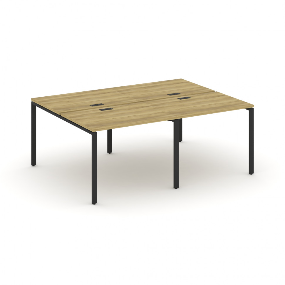 Concept Рабочая станция на 4 места CN.DRS-005 Дуб Винченцо/Металл Черный 1960*1480*750